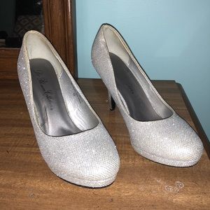 Glittery Silver Heels
